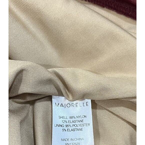 Majorelle Darling Dress in Merlot Ruched Mesh Ruffle Trim Bodycon Size Medium - Picture 8 of 8